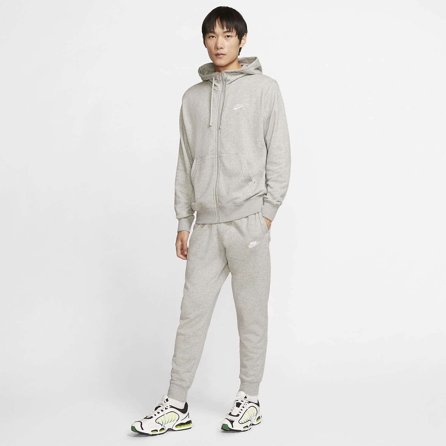 Nike Sportswear Club Hoodie - Dark Grey Heather/Matte Silver/White