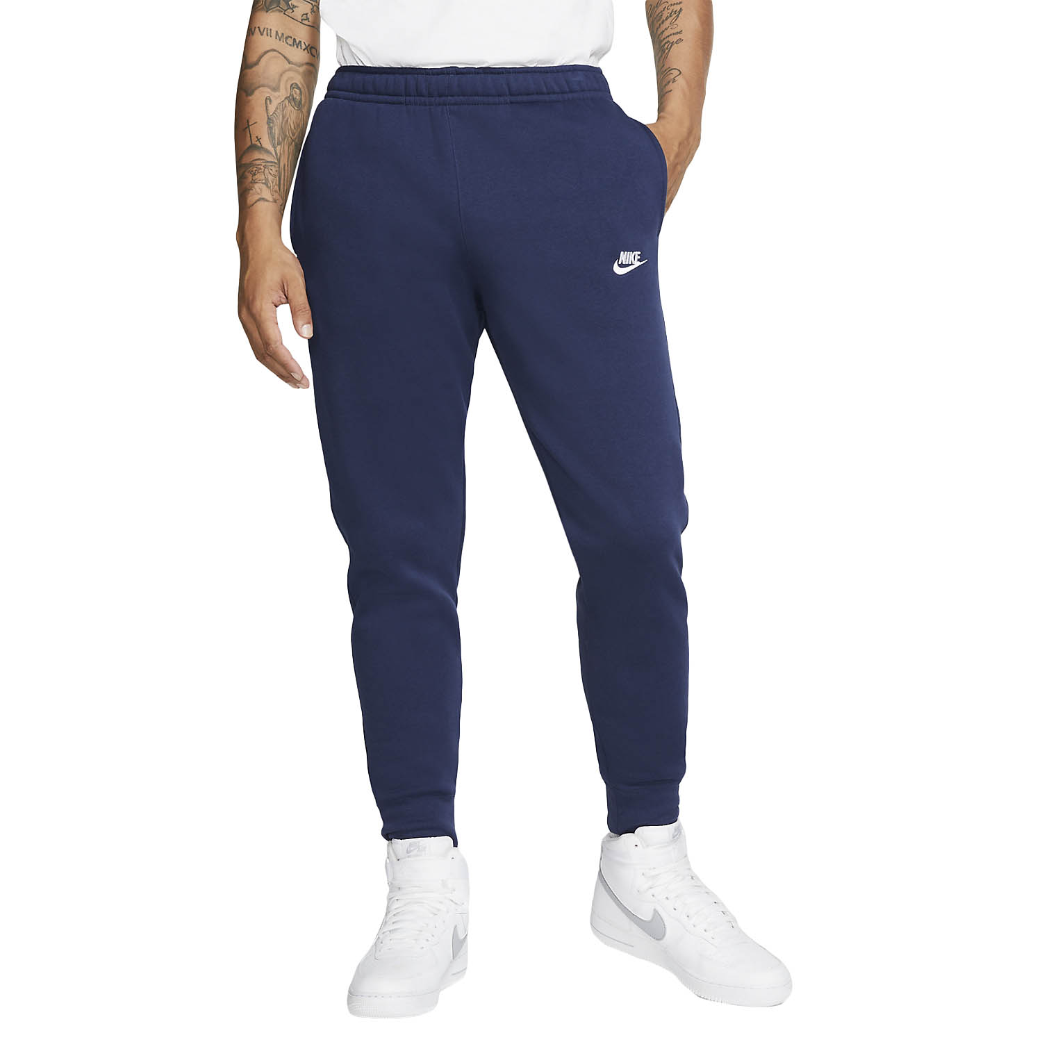 Nike Sportswear Club Pantalones - Midnight Navy/White