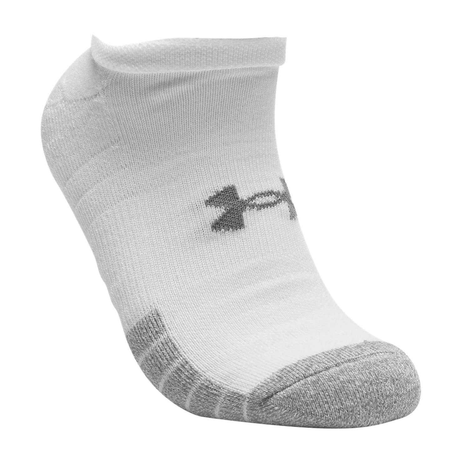 Under Armour HeatGear Logo x 3 Socks - White/Steel