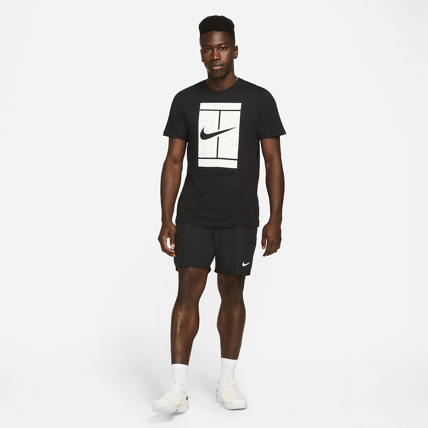 Nike Court Graphic Logo Men's Tennis T-Shirt - Black