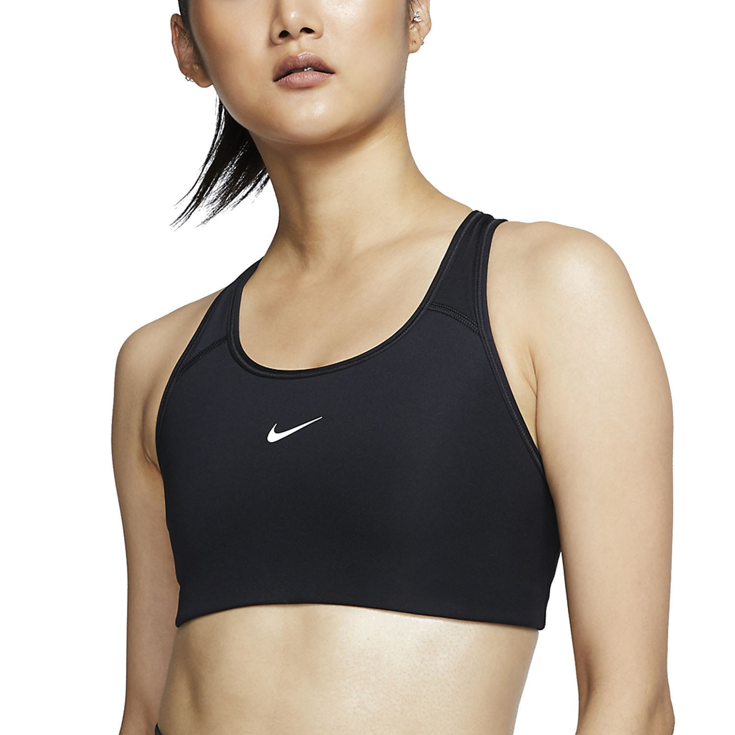 Nike Swoosh Sports Bra - Black/White