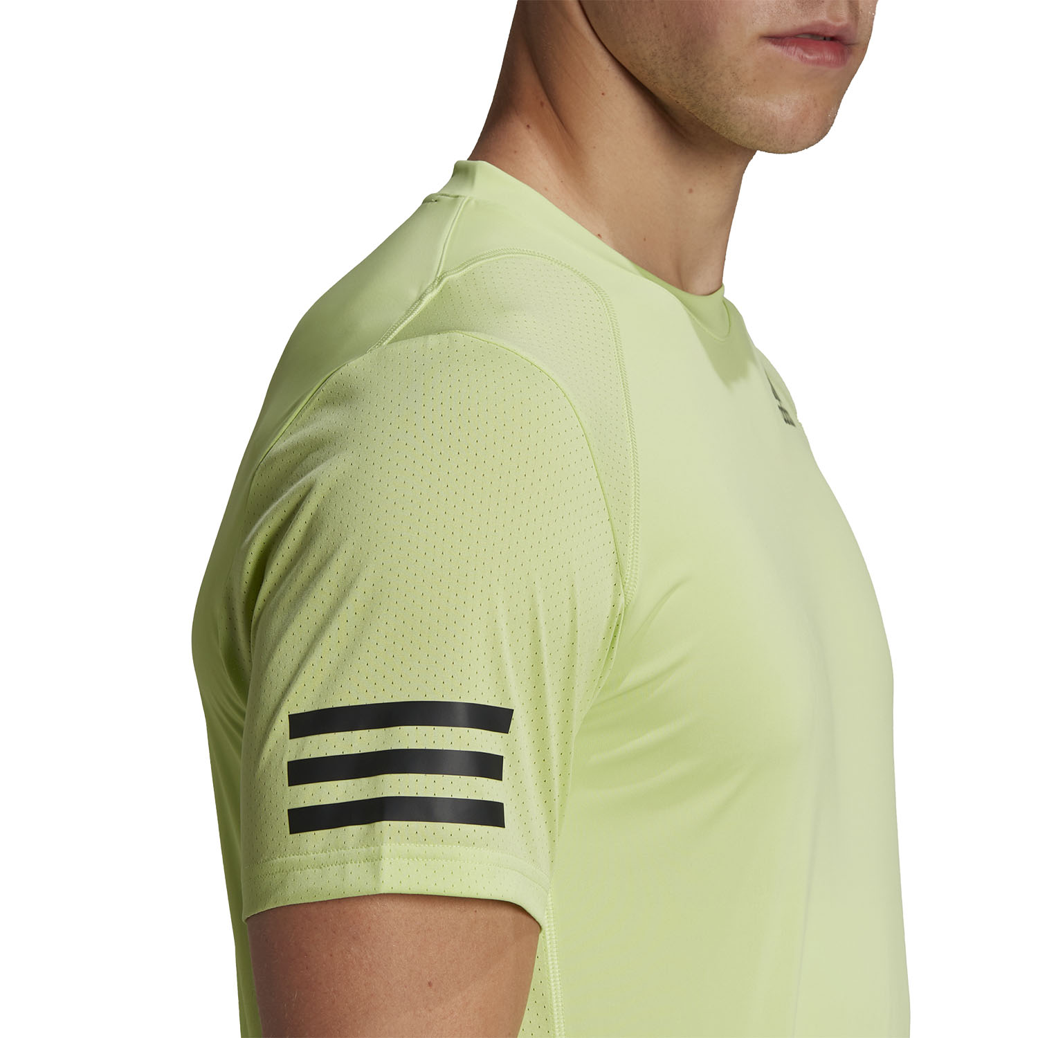adidas Club 3 Stripes T-Shirt - Pulse Lime/Black