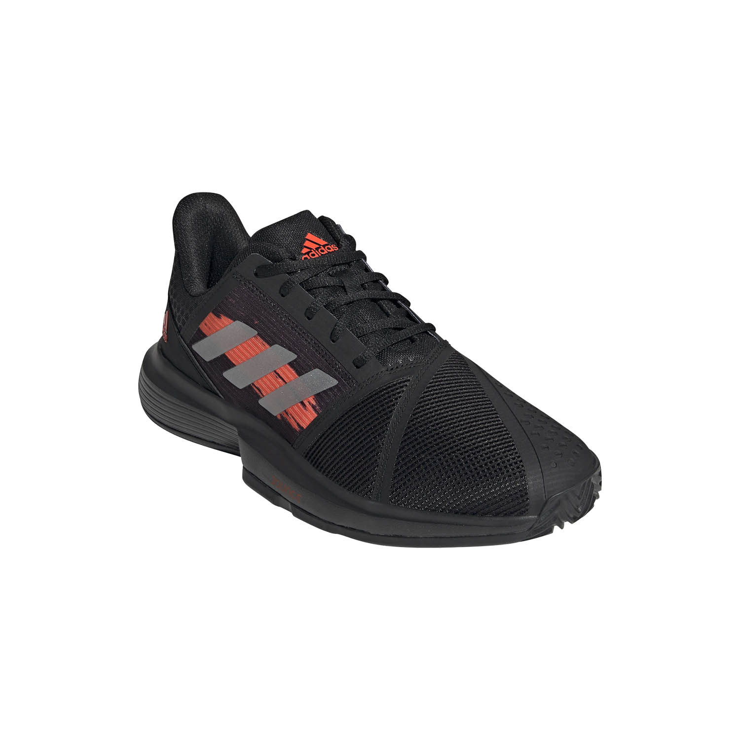 adidas CourtJam Bounce Clay - Core Black/Silver Met/Solar Red