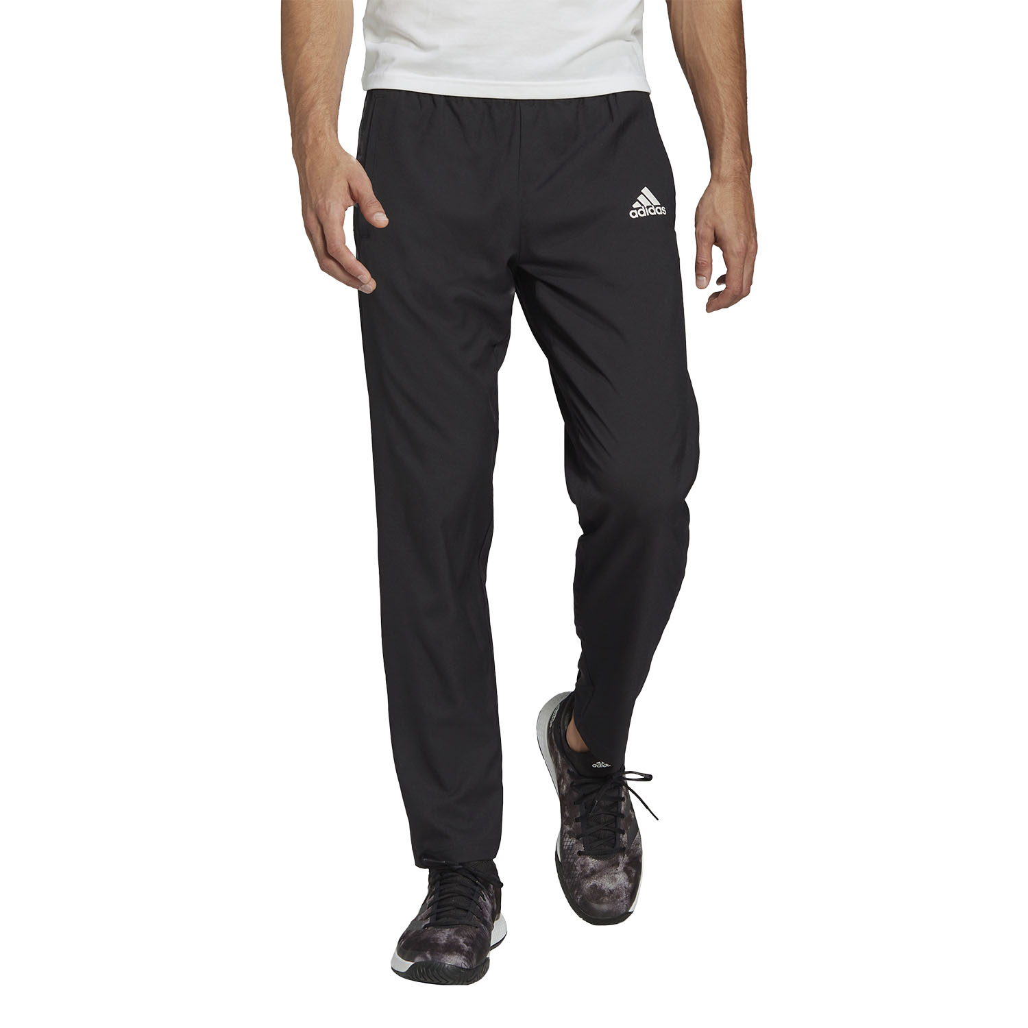 adidas Court Logo Men's Tennis Pants - Black/White