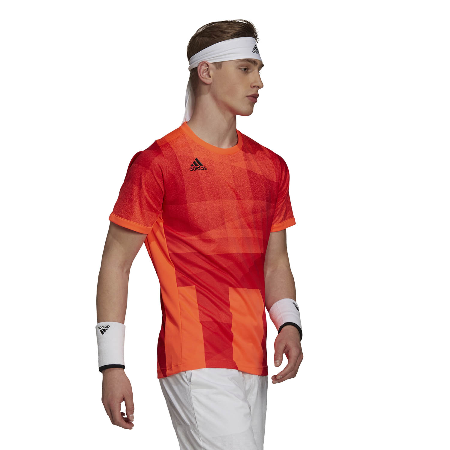 adidas Freelift Tokyo Men's Tennis T-Shirt - App Solar Red/Black