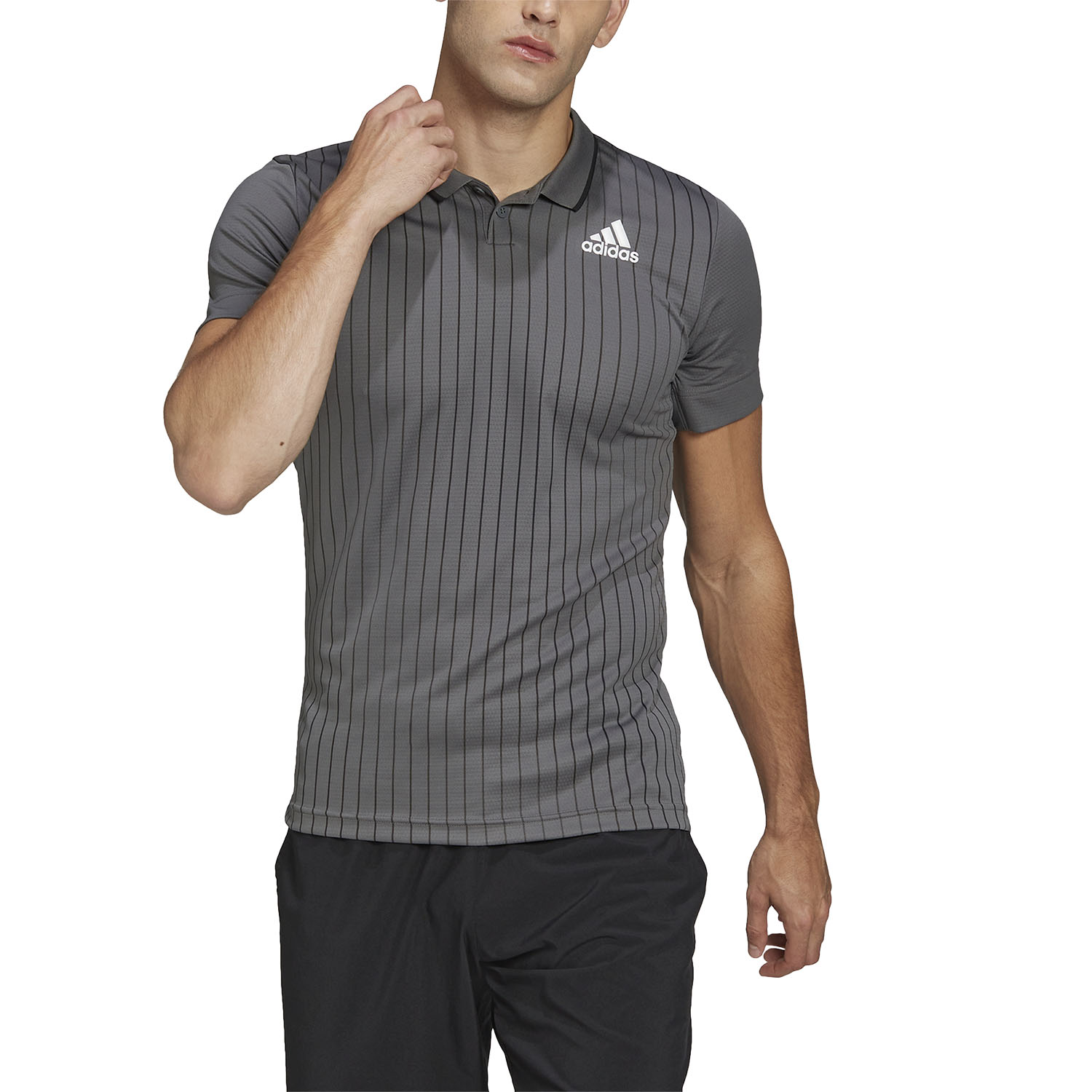 condón fábrica Maestro adidas Melbourne Court Polo de Tenis Hombre - Grey Five/White