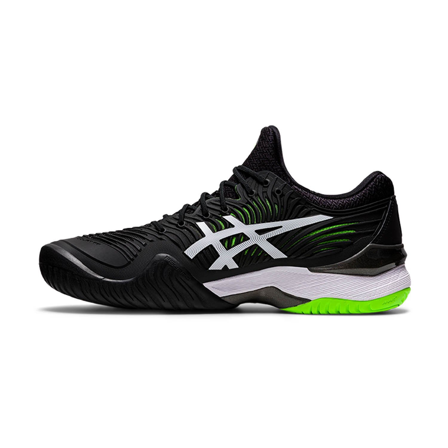 asics テニスシューズ 黒/白/緑　COURT FF 2 OC Asics Court FF 2 Men's Tennis Shoes - Black/Green Gecko