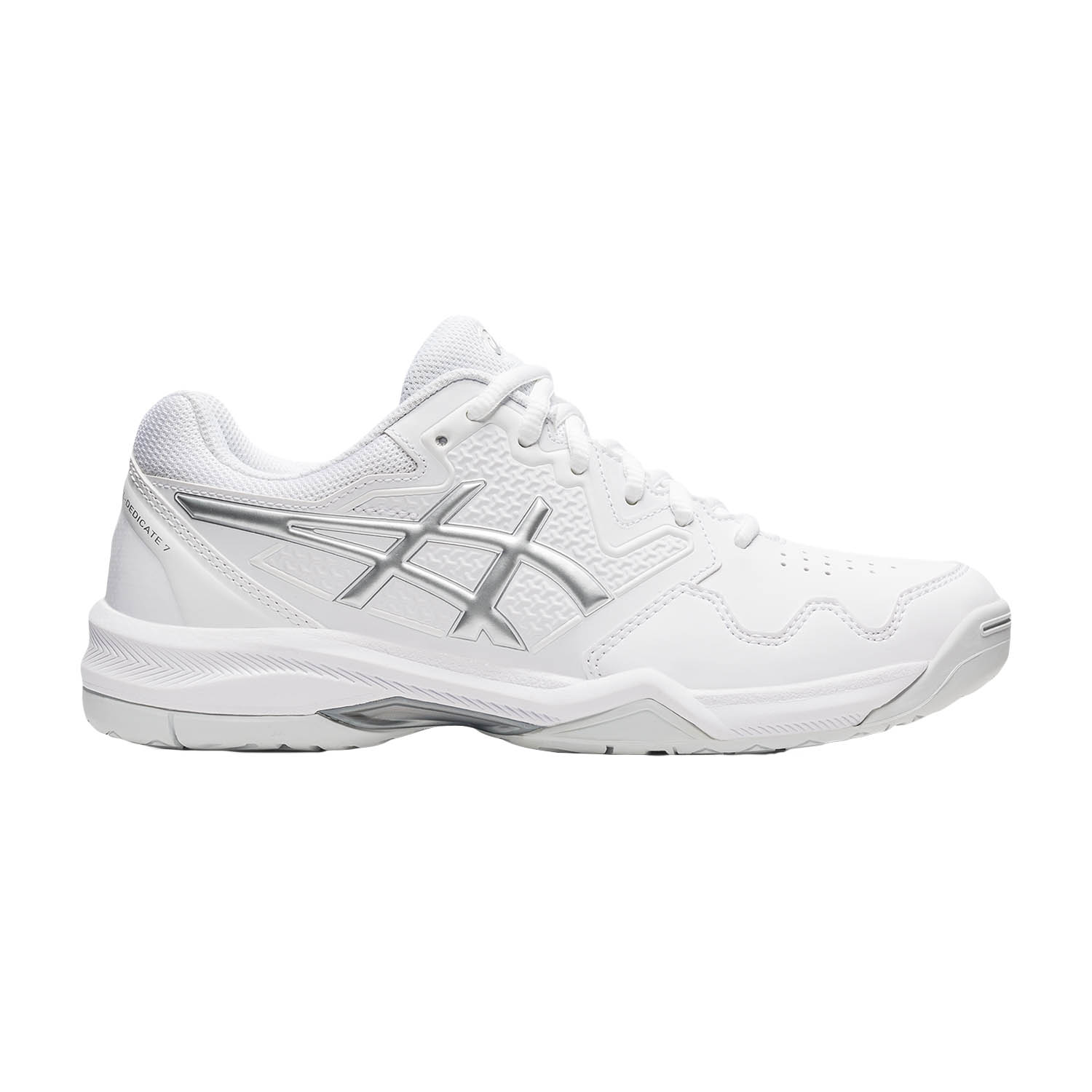 Asics Gel Dedicate 7 Women's Tennis Shoes - White/Pure Silver