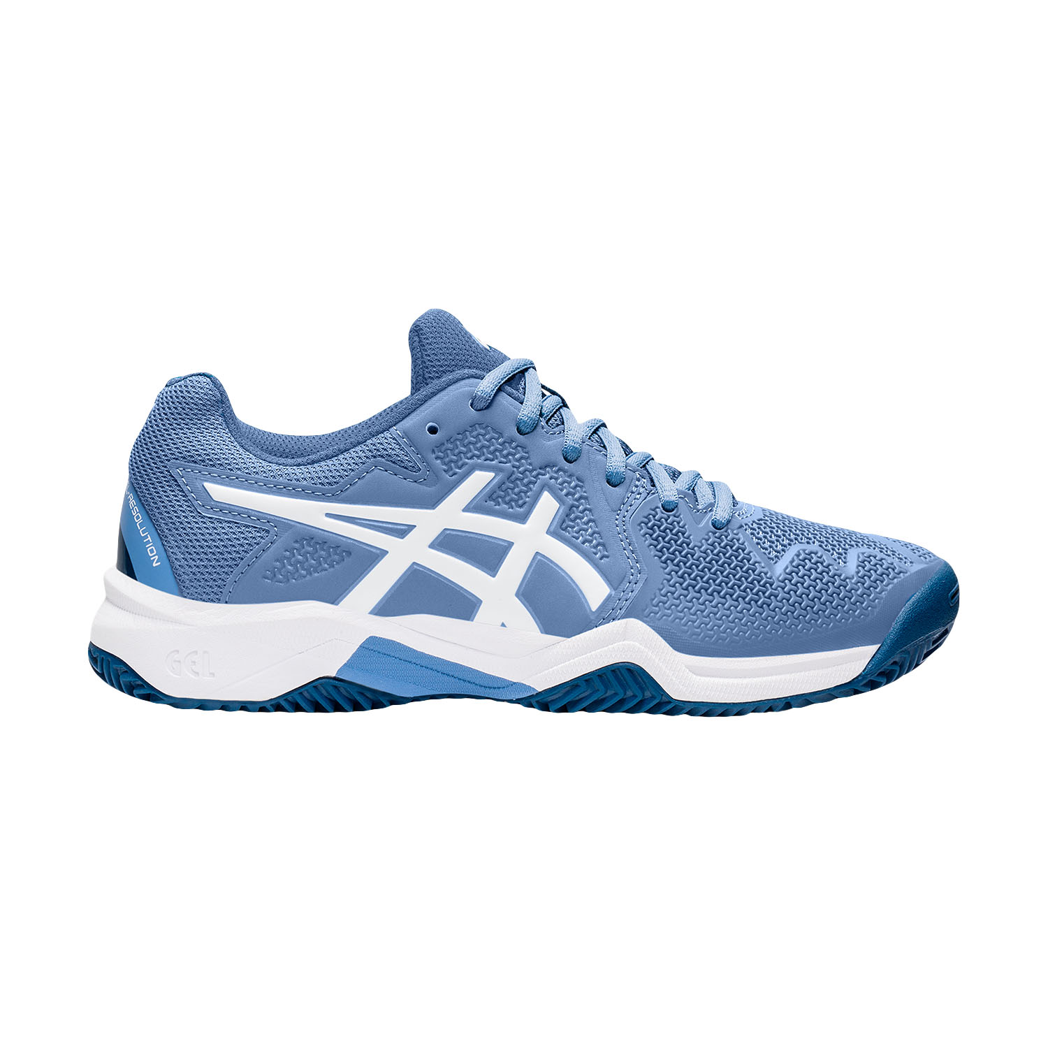 Asics Gel Resolution 8 Clay Junior's Tennis Shoes Blue Harmony