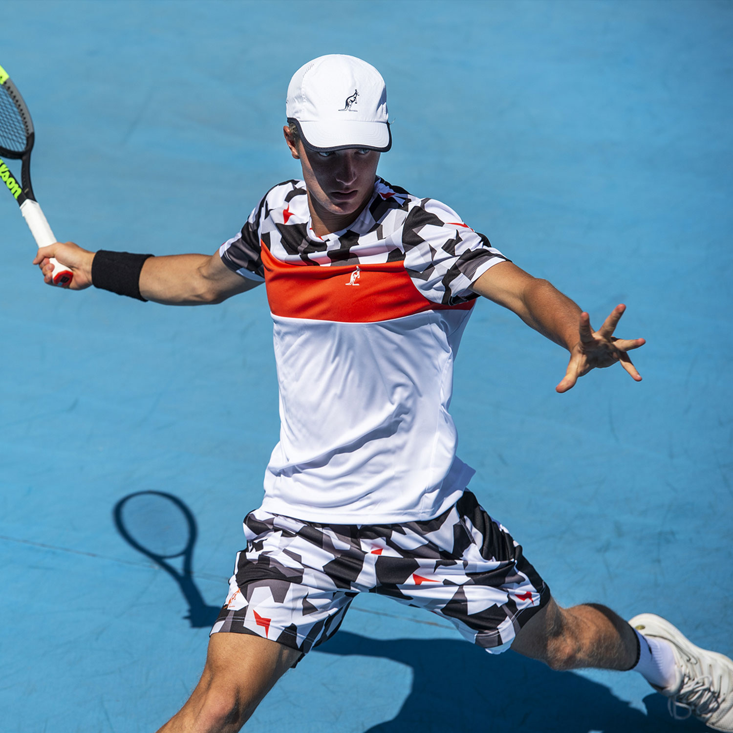 Australian Ace Camo Men s Tennis T Shirt Bianco
