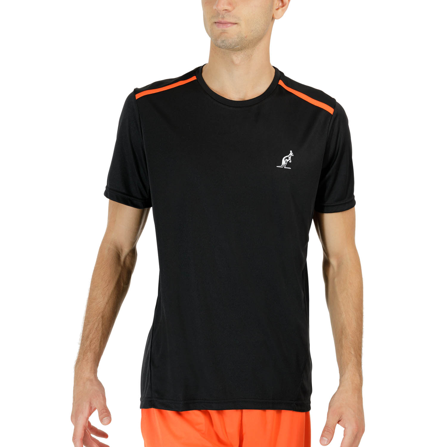 Australian Ace Men's Tennis T-Shirt - Nero/Orange