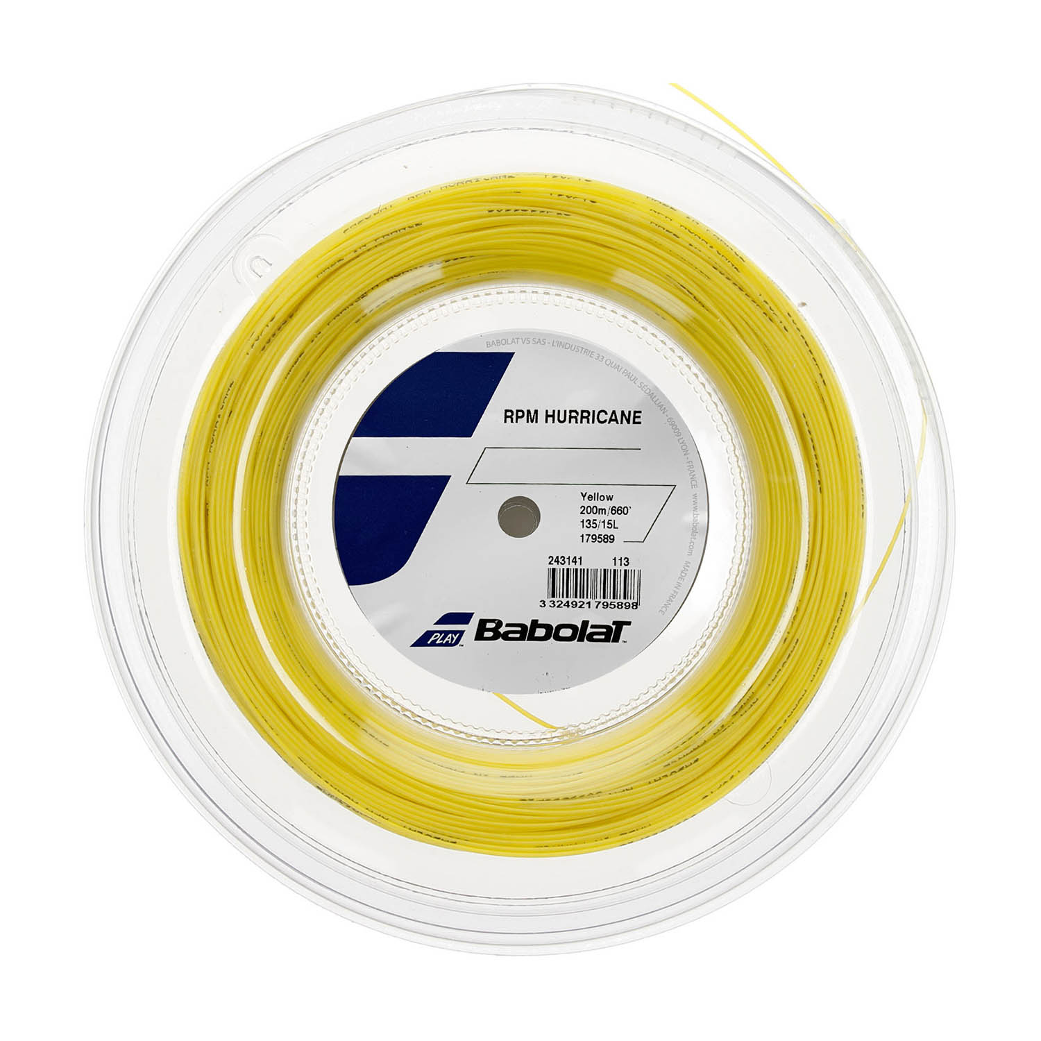 Babolat RPM Hurricane 1.35 200 m String Reel - Yellow