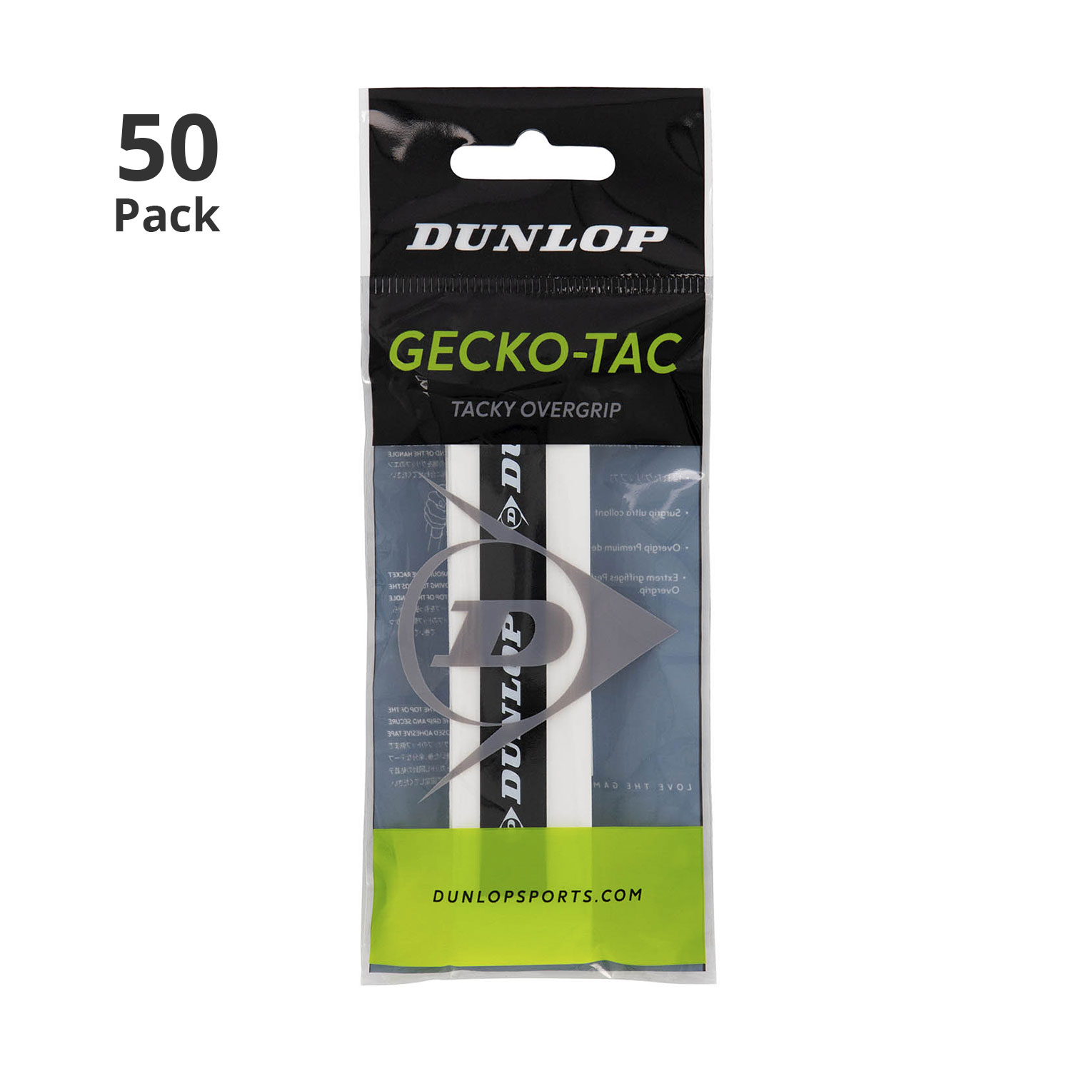 Dunlop Gecko-Tac Overgrip x 50 Pack- White