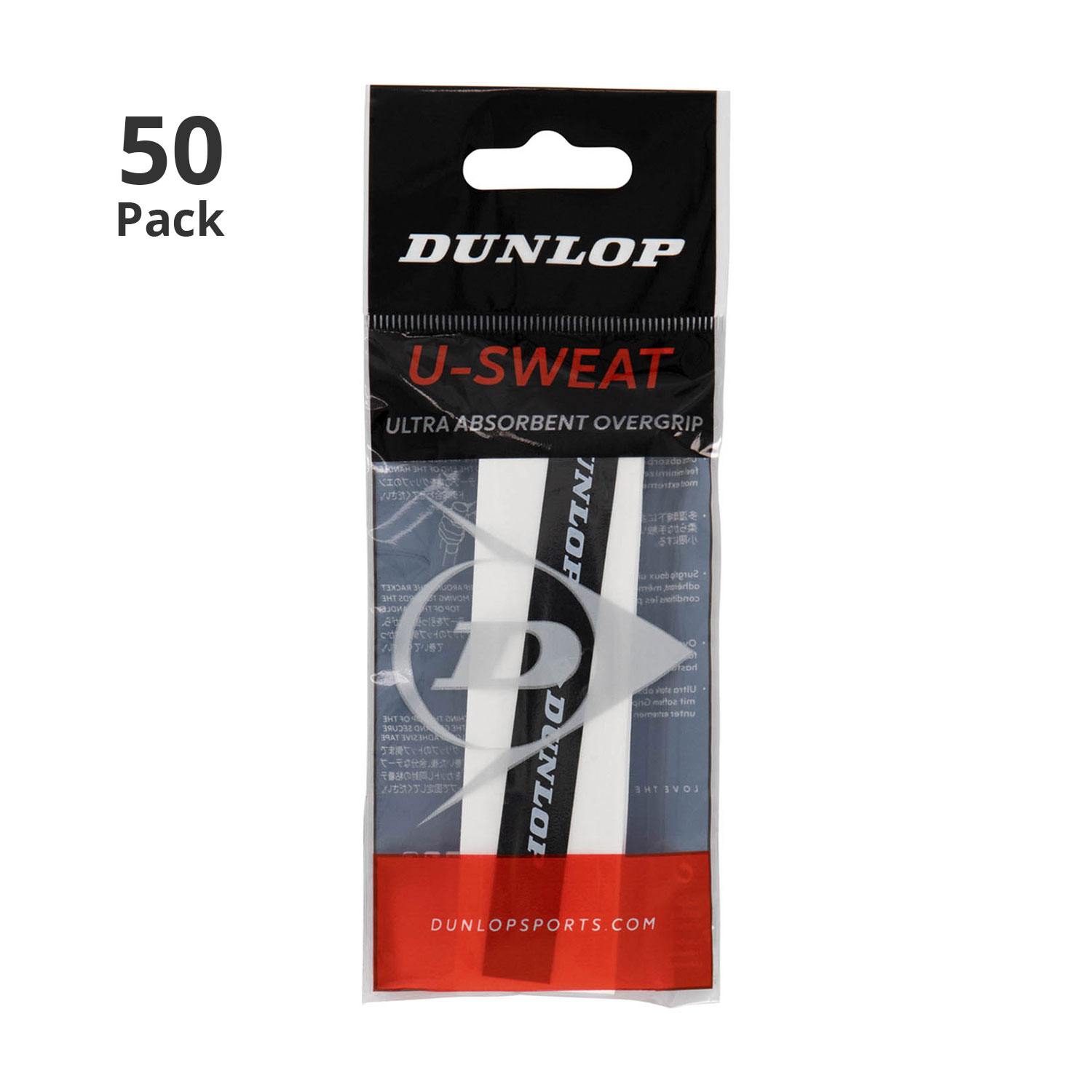 Dunlop U-Sweat Overgrip x 50 Pack - White