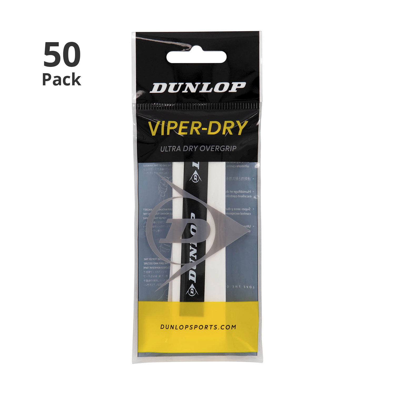 Dunlop ViperDry Overgrip x 50 Pack - White