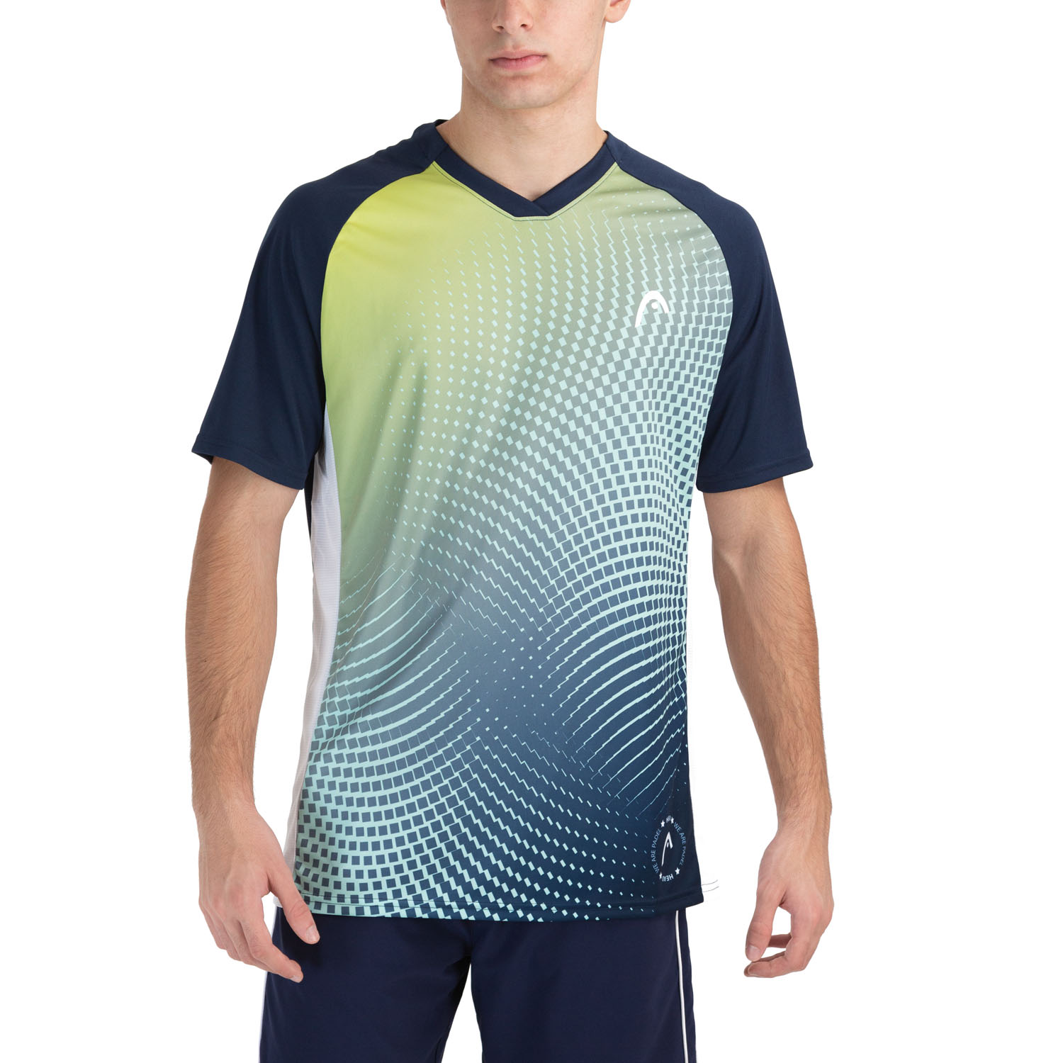 Head Game Tech Maglietta da Padel Uomo - Dark Blue Print