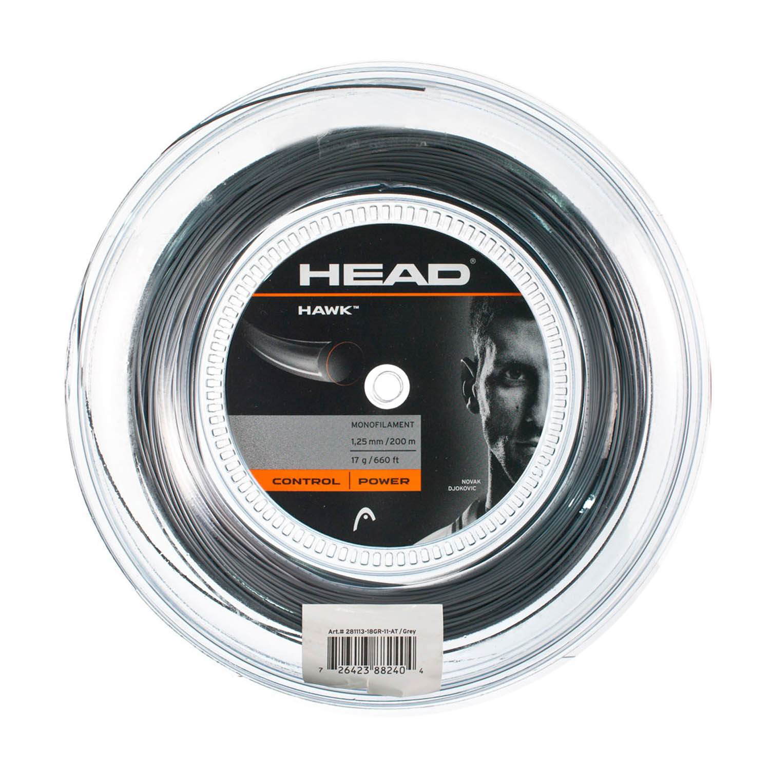 Head Hawk 1.25 200 m Reel - Grey