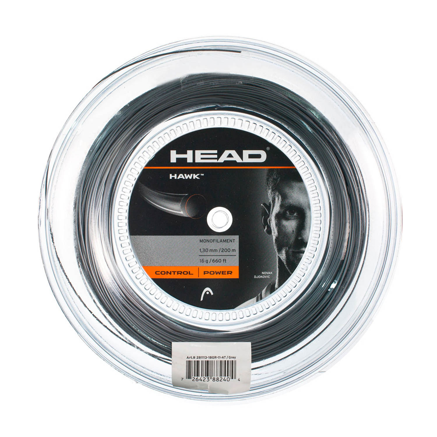 Head Hawk 1.30 200 m Reel - Grey