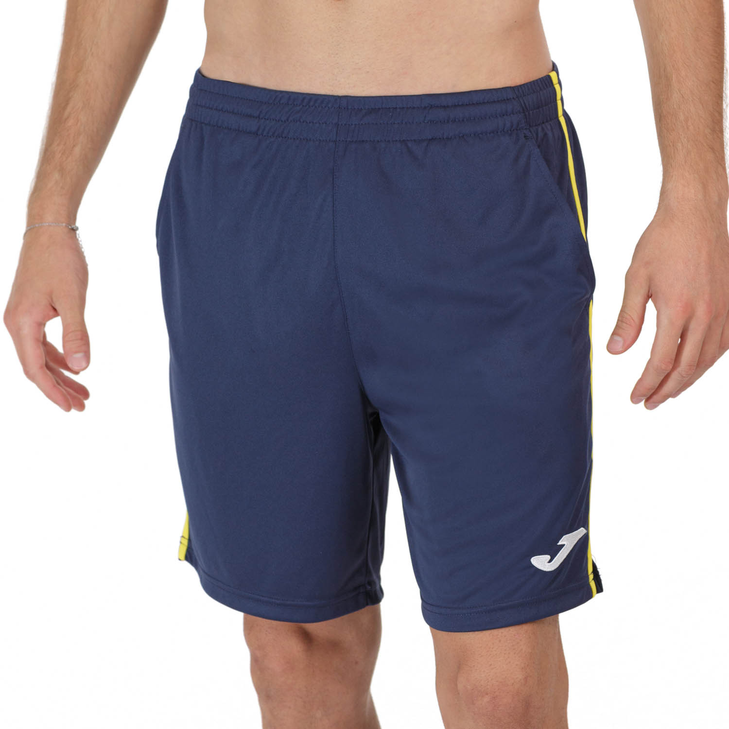 Joma Open III 7in Shorts - Navy/Yellow
