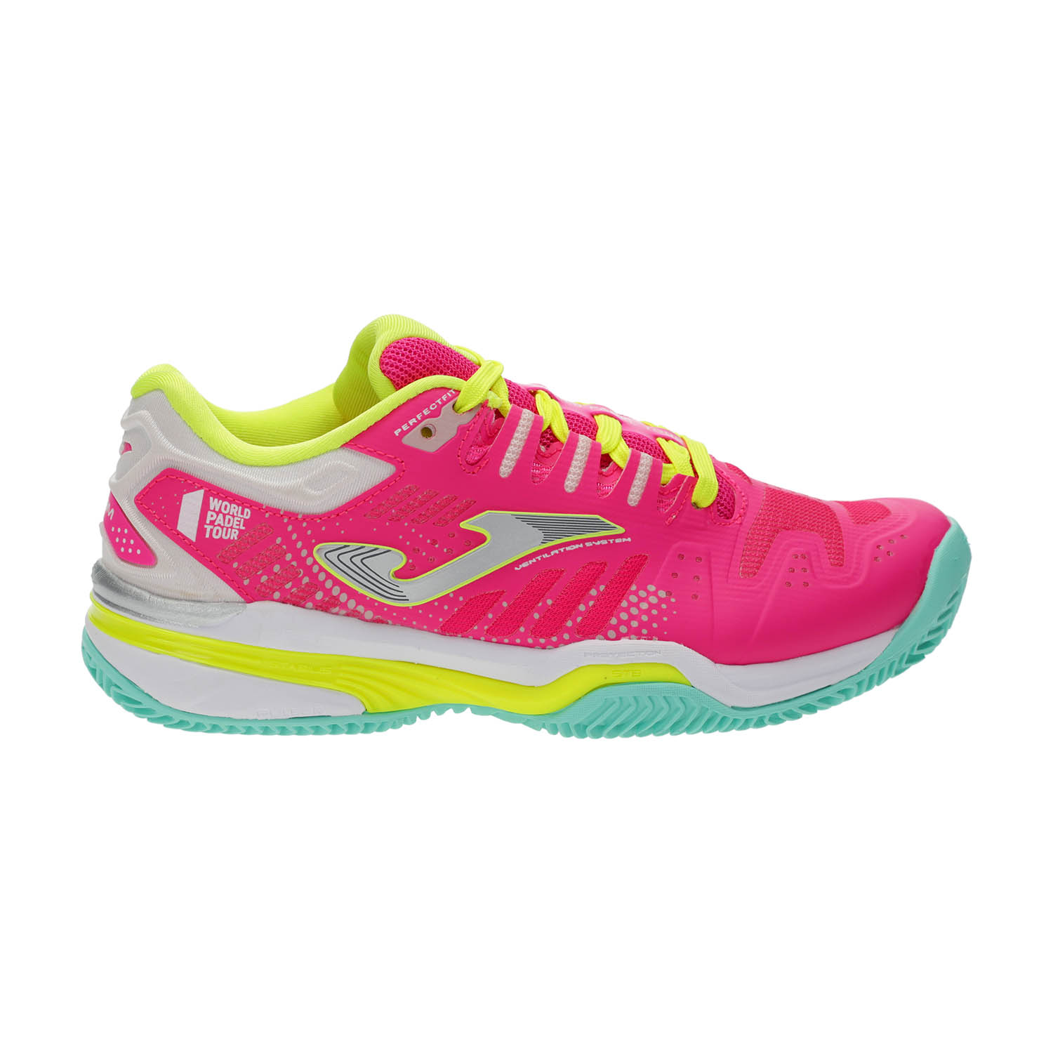 Joma Slam WPT Scarpe da Padel Bambini - Fuchsia/Lemon Fluor