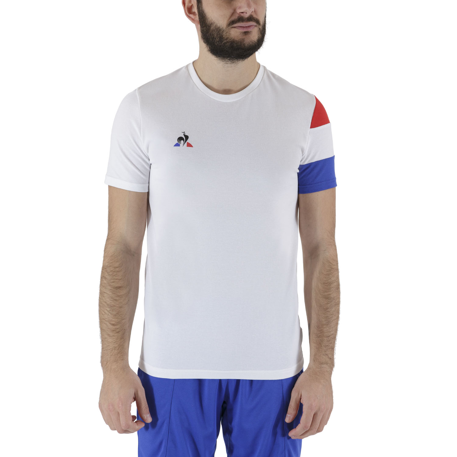 Le Coq Sportif Match T-Shirt - New Optical White/Cobalt