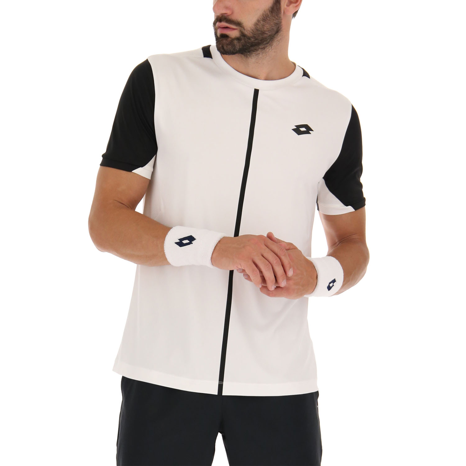 Lotto Top IV Maglietta da Tennis Uomo - Bright White/All Black