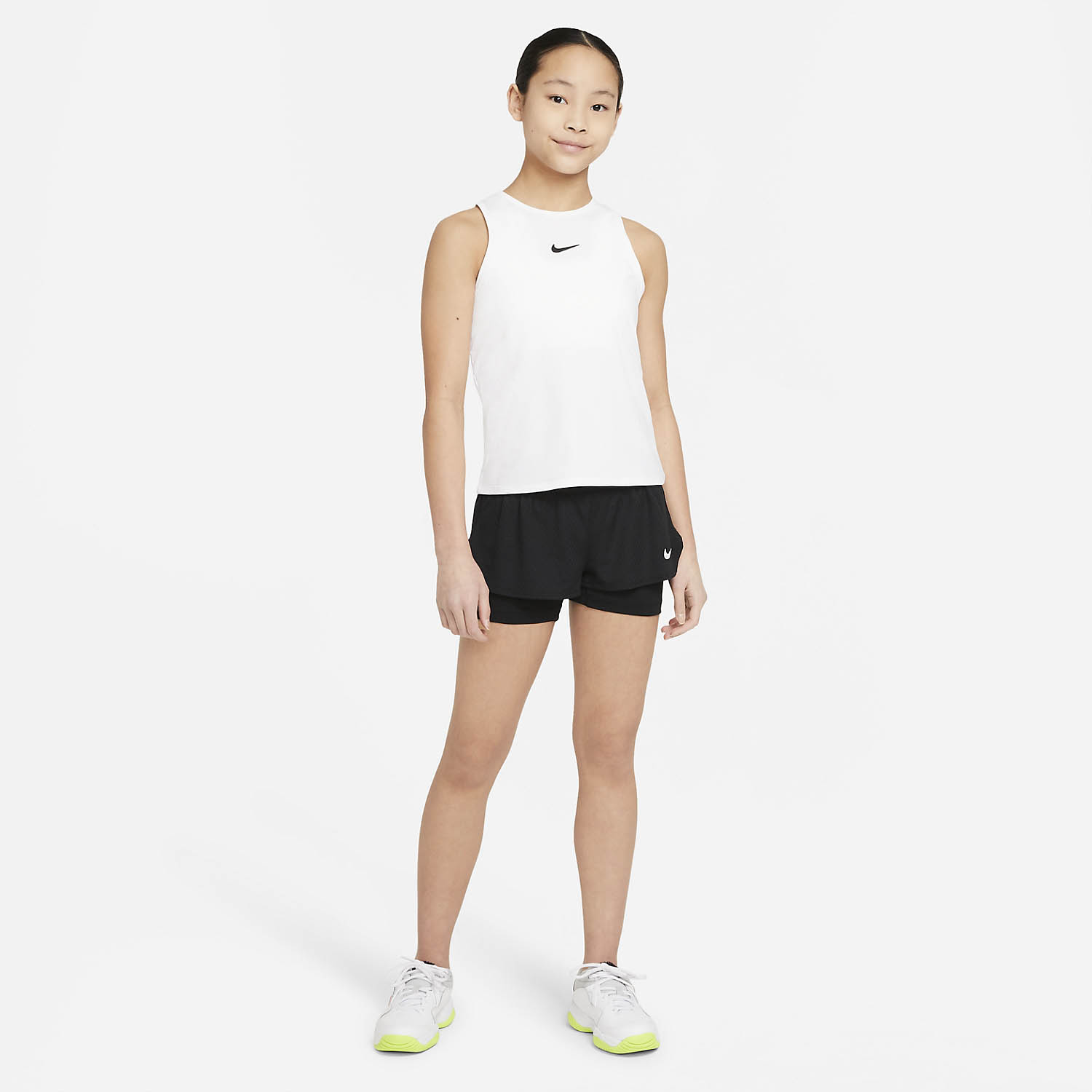 Nike Court Dri-FIT Victory Girl's Tennis Tank - White/Black