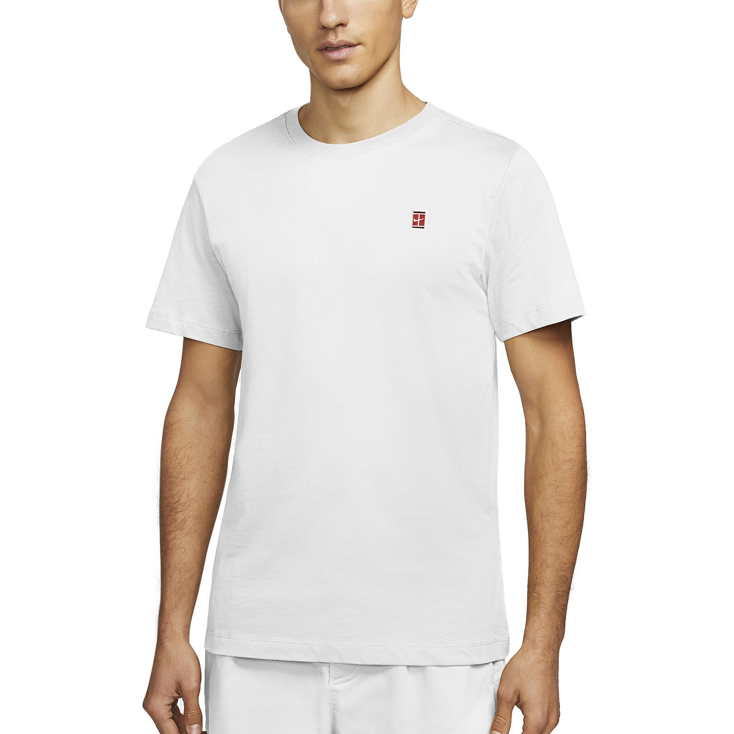 Factibilidad salud Roux Nike Court Camiseta de Tenis Hombre - White/Habanero Red