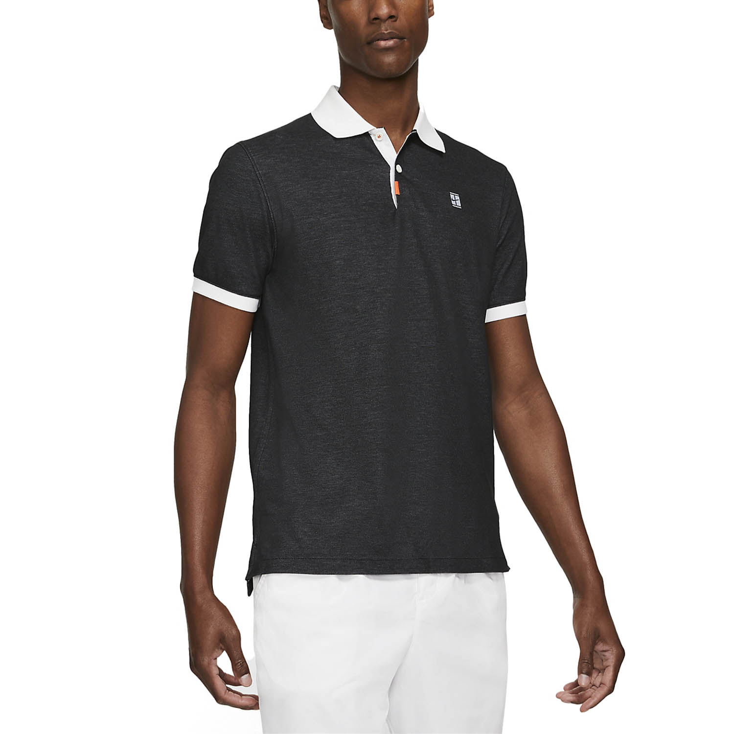 Nike Court Slim Men's Tennis Polo - Black/White