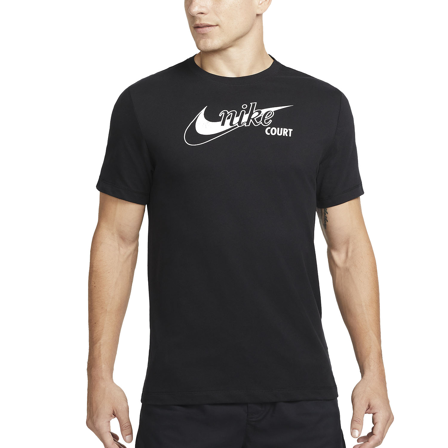 neumático Viva pasar por alto Nike Court Swoosh Camiseta de Tenis Hombre - Black