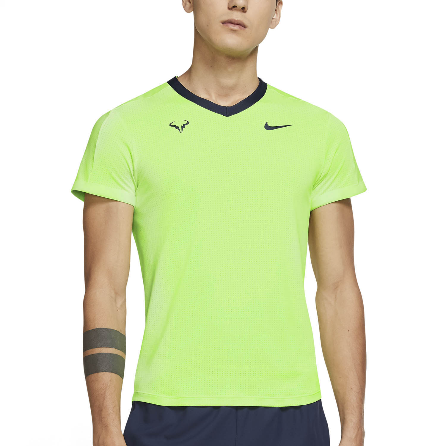Nike Dri-FIT ADV Rafa Men's Tennis T-Shirt - Lime Glow/Obsidian Nike Dri-FIT ADV Rafa Men's Tennis T-Shirt - Lime Glow/Obsidian