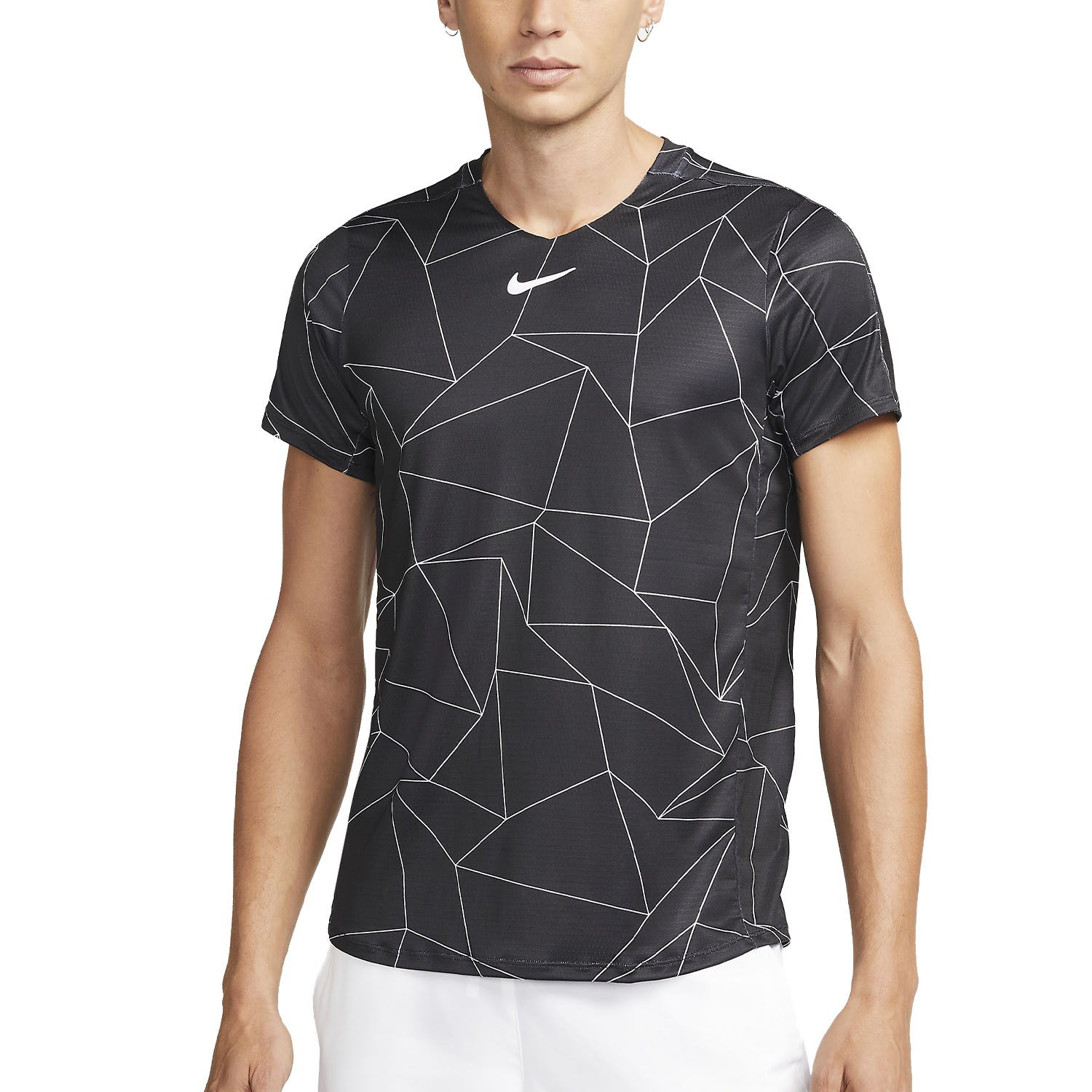 Nike Dri FIT Advantage Men s Tennis T Shirt Black White