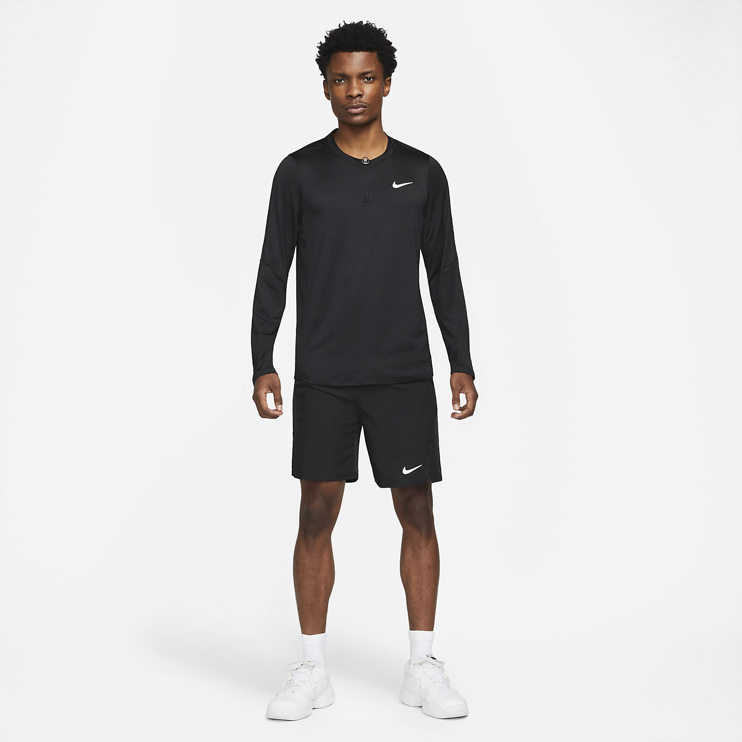 Nike Dri-FIT Advantage Men's Tennis Shirt - Black/White