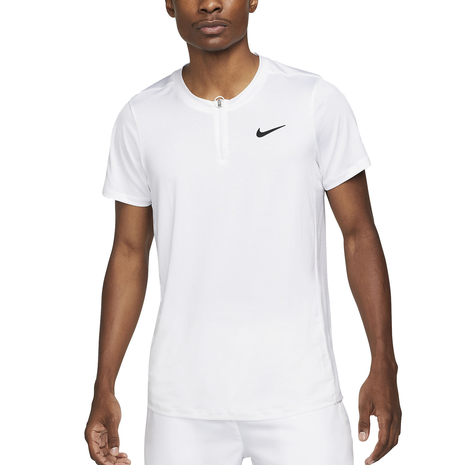 T Administración Justicia Nike Dri-FIT Advantage Polo de Tenis Hombre - White/Black