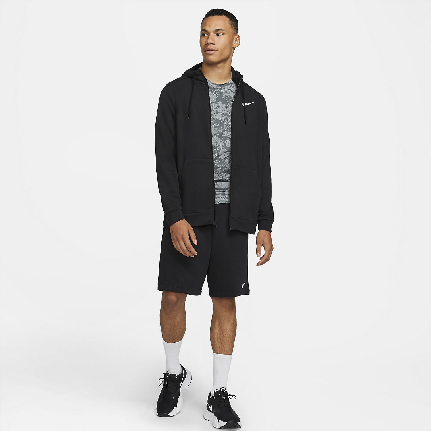 Nike Dri-FIT Classic Men's Tennis Hoodie - Black/White