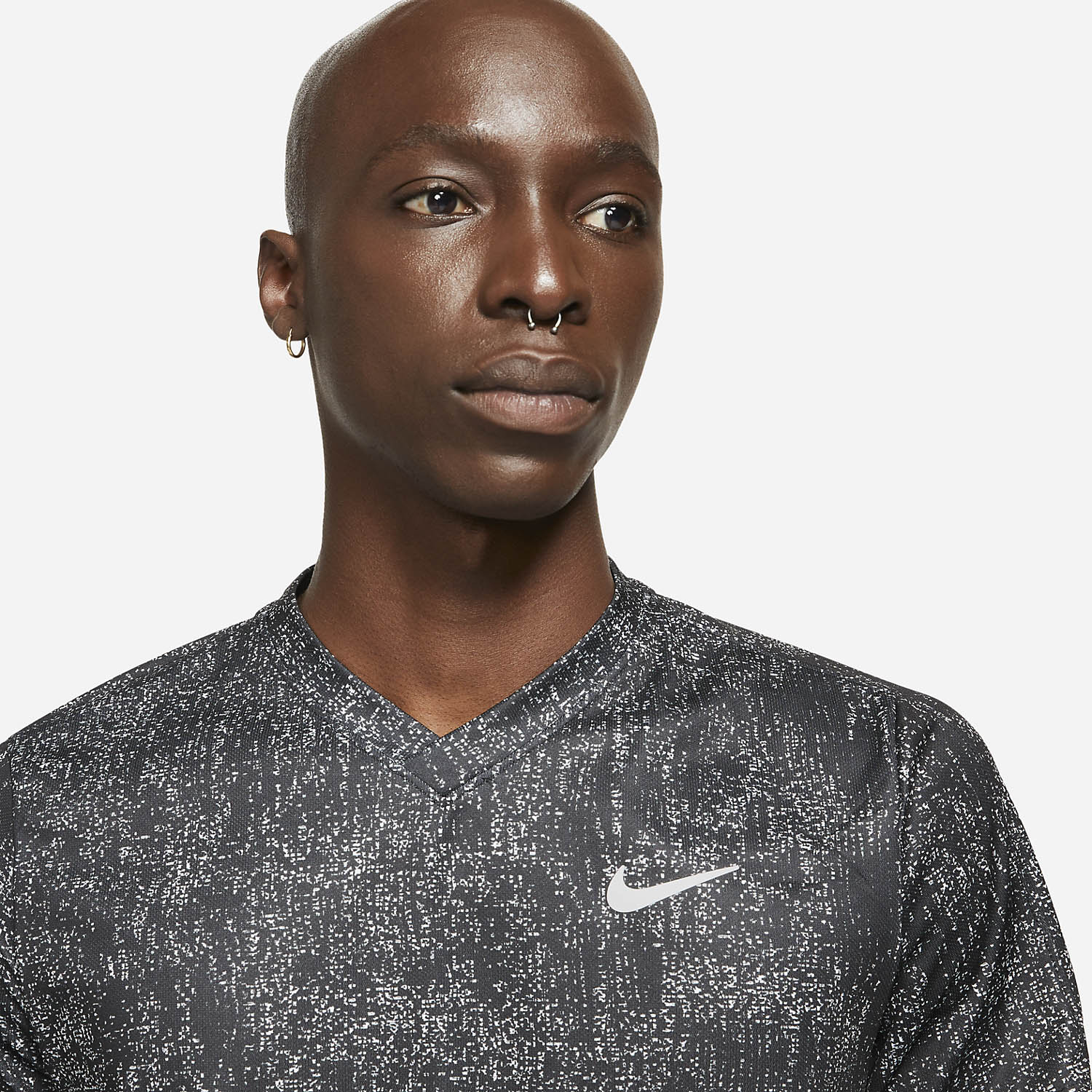Nike Dri-FIT Print Men's Tennis T-Shirt - Black/White