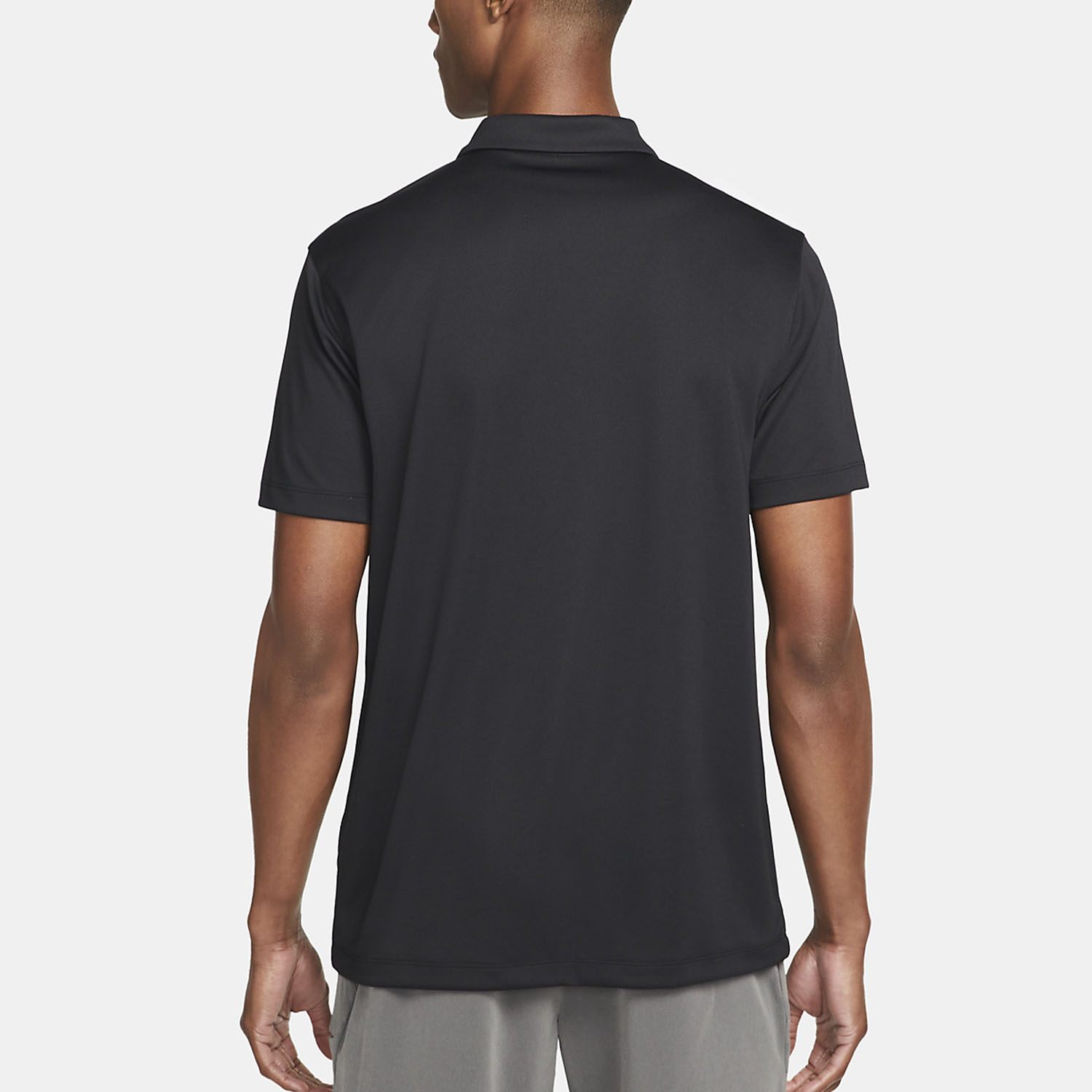 Nike Dri-FIT Solid Logo Men's Tennis Polo - Black/White