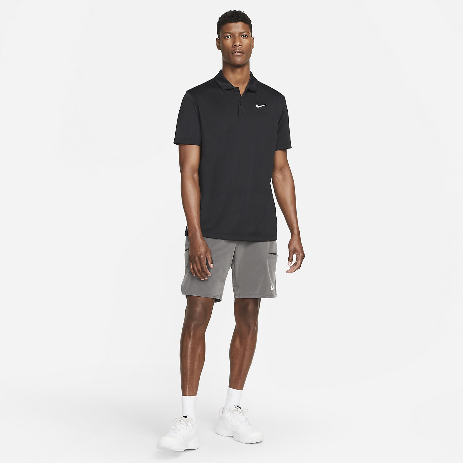 Nike Dri-FIT Solid Logo Polo - Black/White
