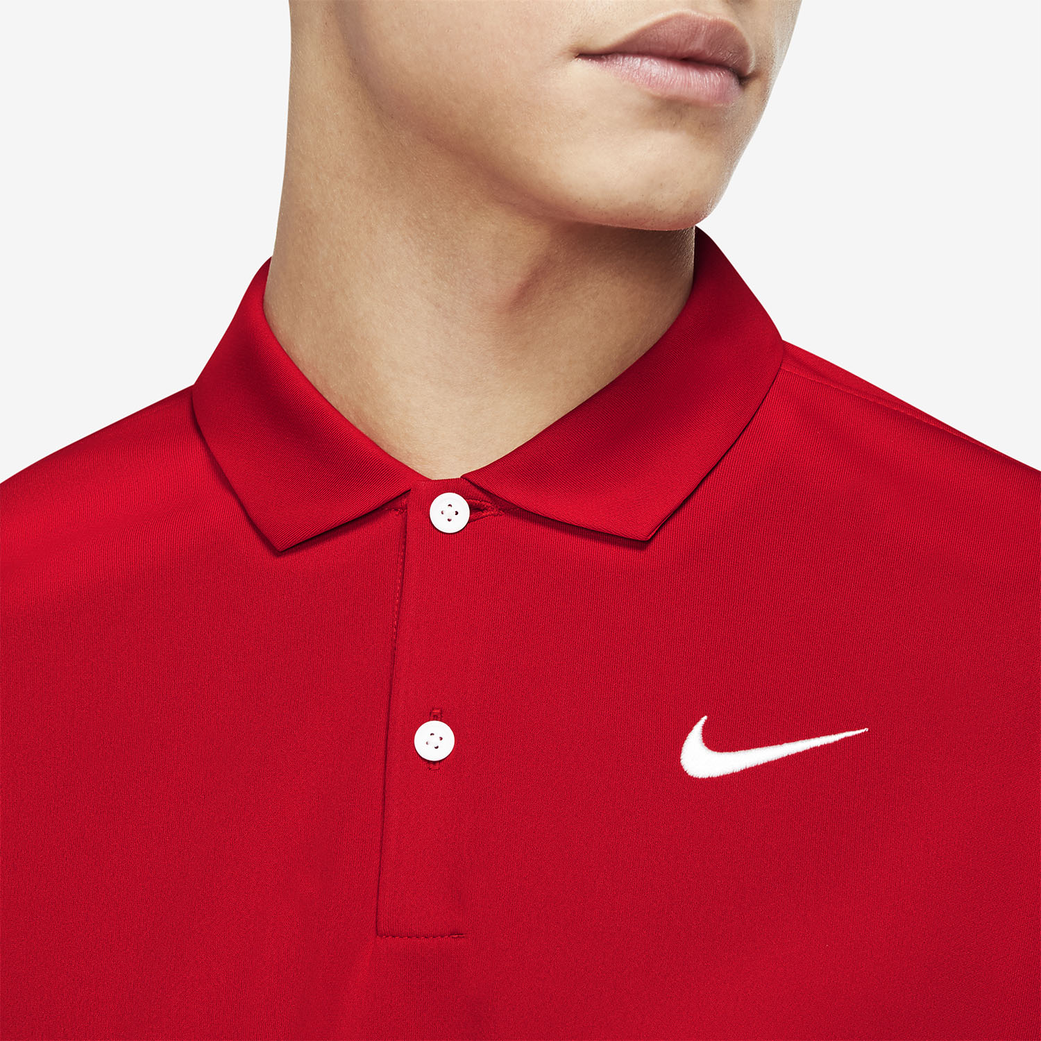 Nike Dri-FIT Solid Logo Polo - University Red/White