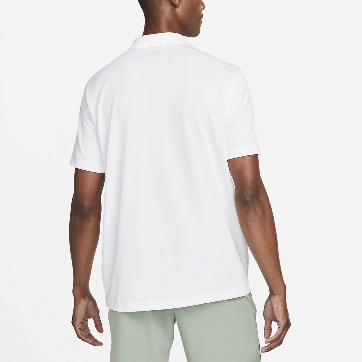 Nike Dri-FIT Solid Logo Men's Tennis Polo - White/Black