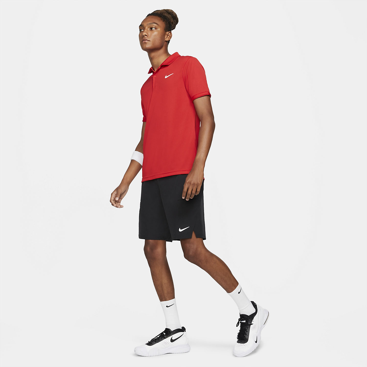Red nike sales dri fit polo