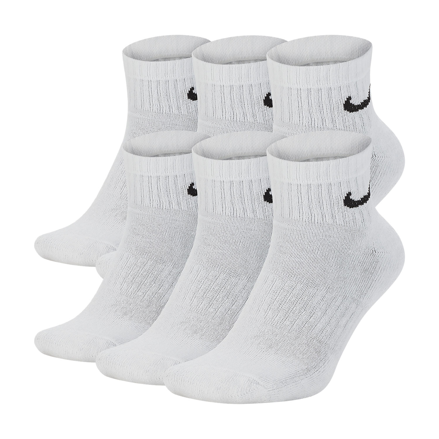 Nike Everyday Cushion x 6 Socks - White/Black