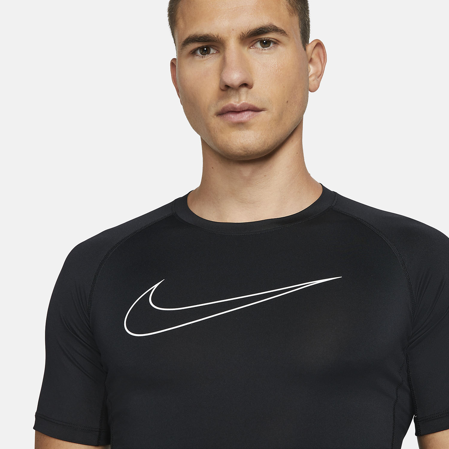 Nike Pro Logo Camiseta Tenis Hombre - Black/White