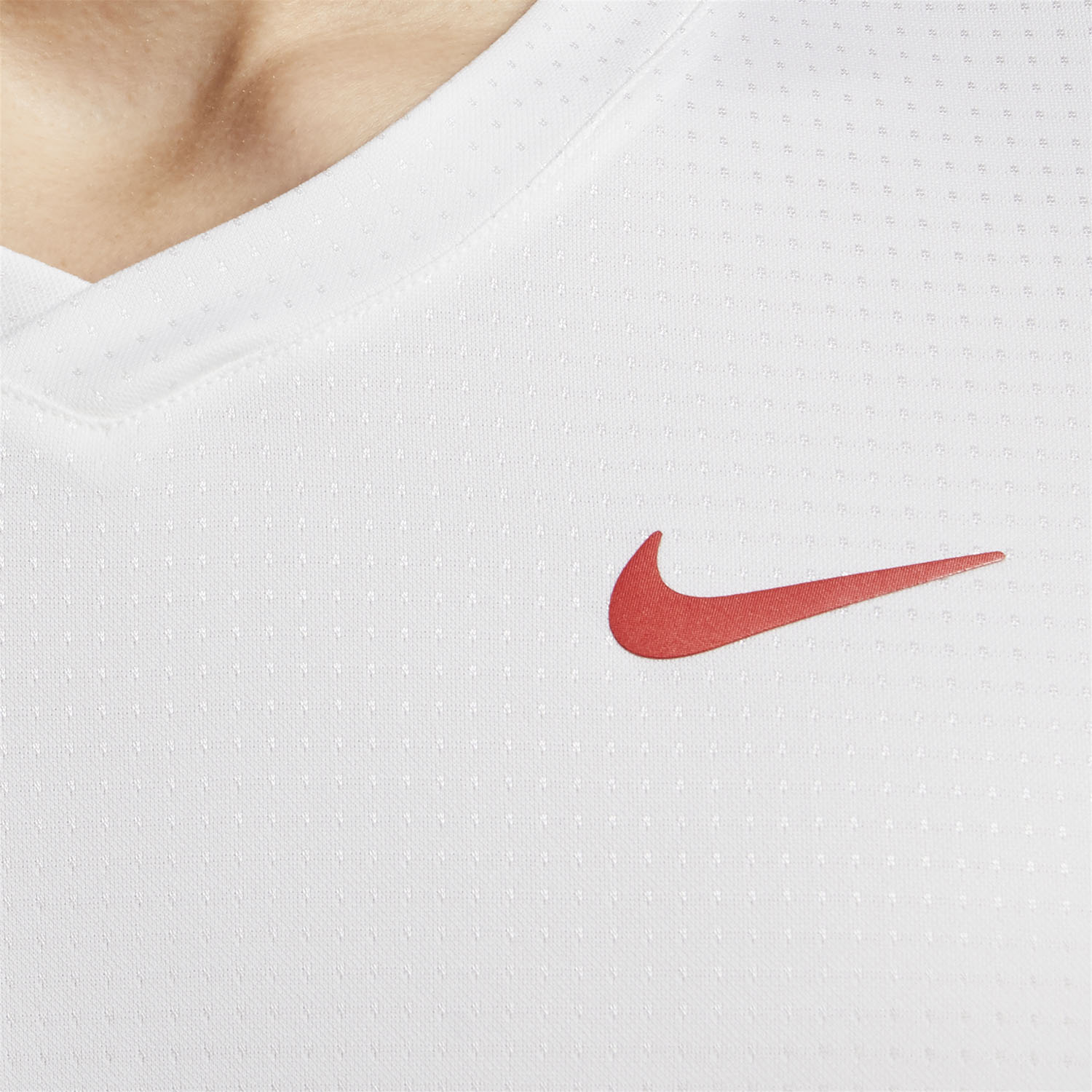 Nike Rafa Challenger Men's Tennis T-Shirt White/Chile Red