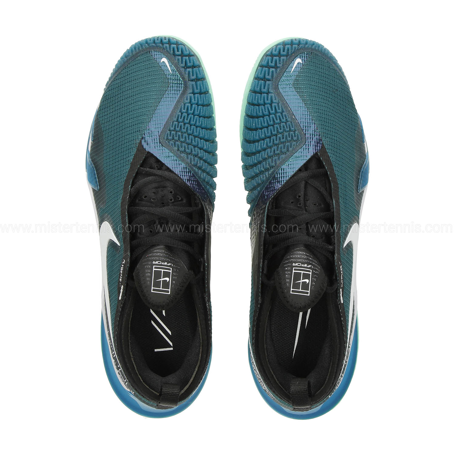 nike men's react vapor nxt tennis shoes dark teal green and white