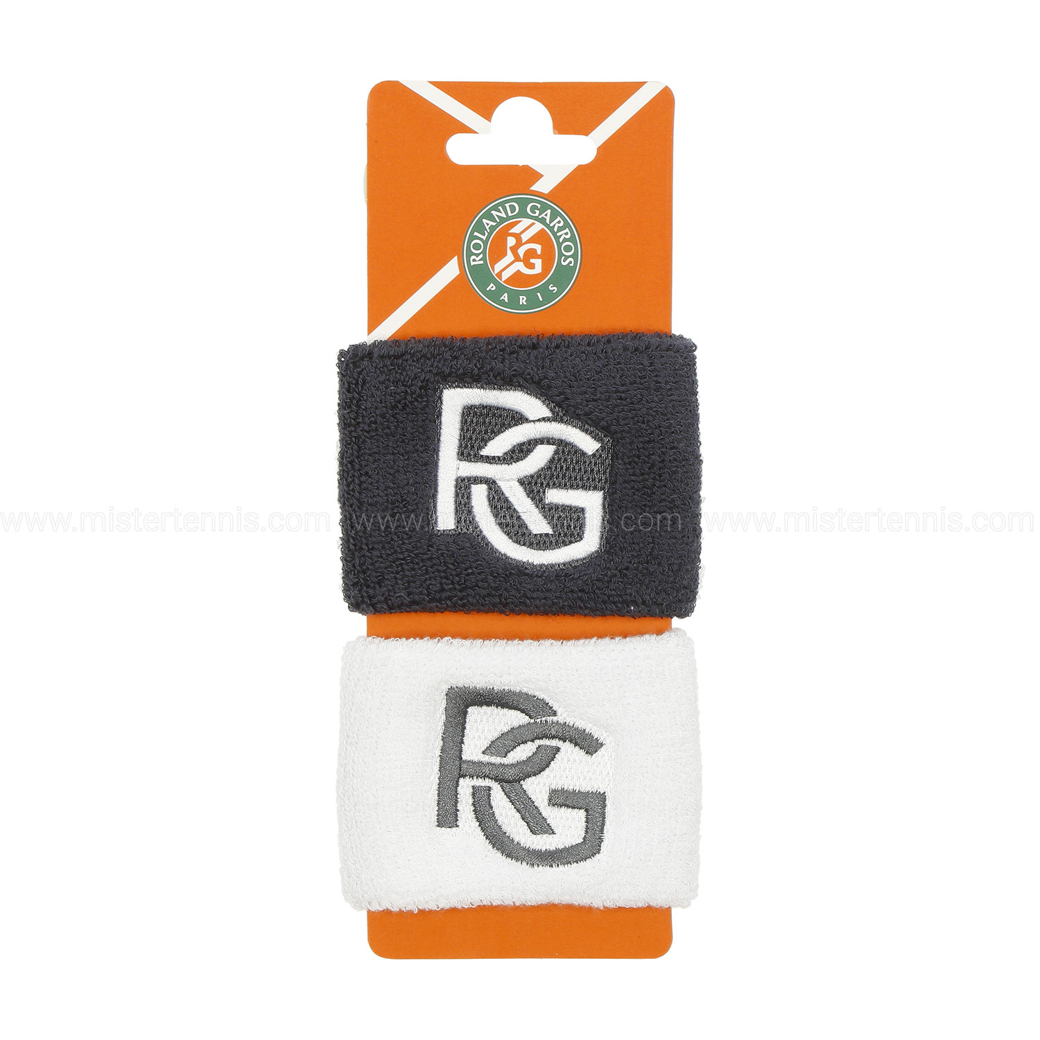 Roland Garros Performance Small Wristbands - White/Navy