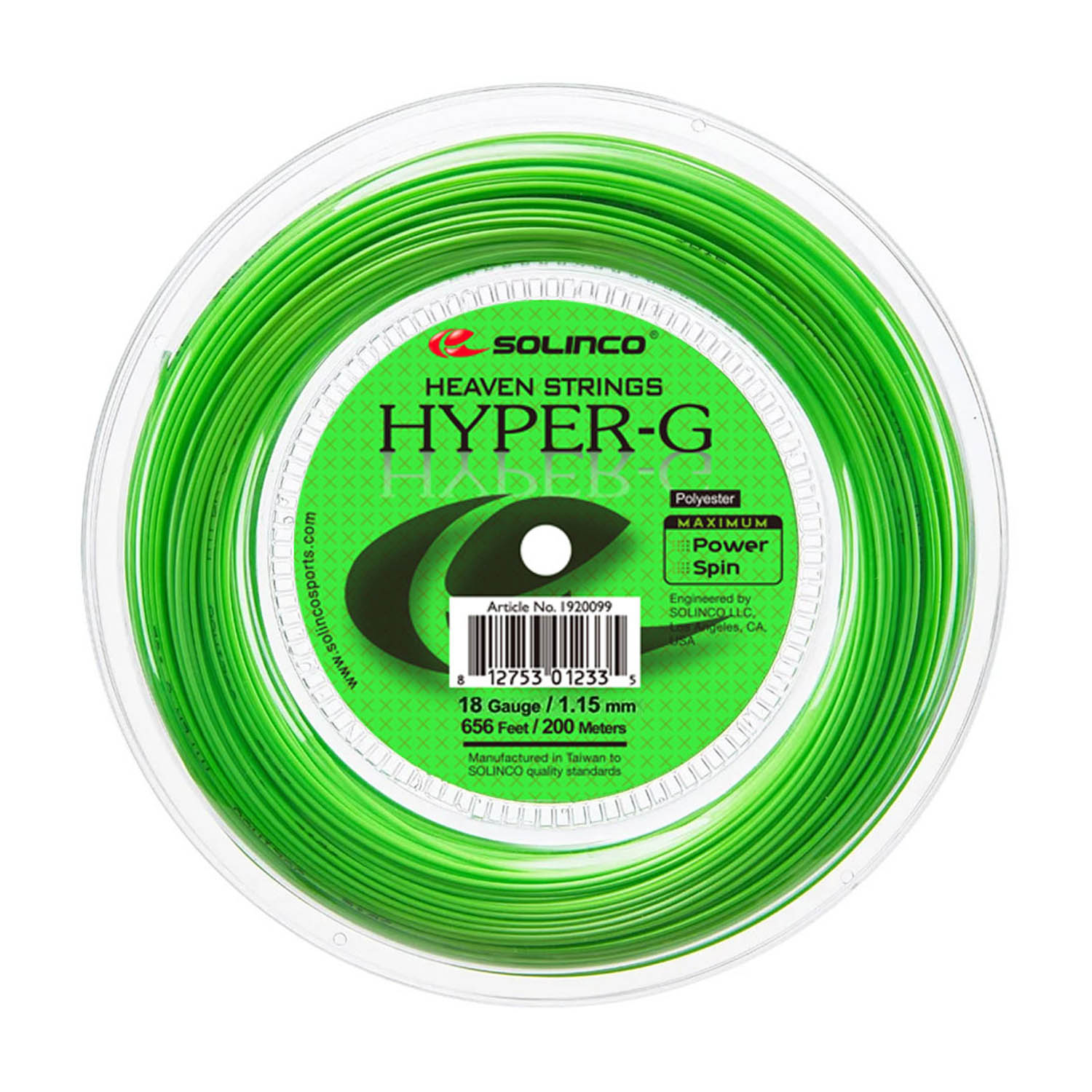 Solinco Hyper G 1.15 200 m Reel - Green