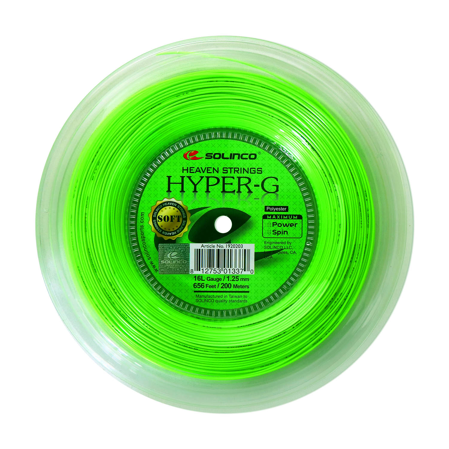 Solinco Hyper G Soft 1.25 Matassa 200 m - Green