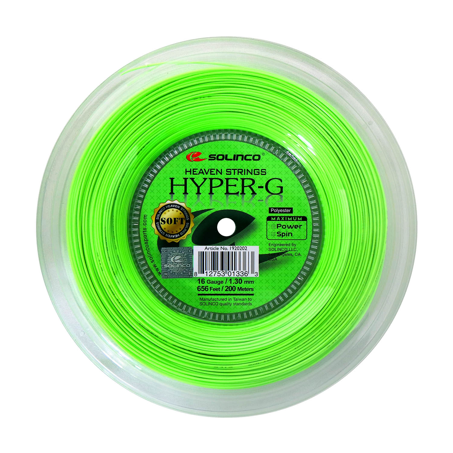 Solinco Hyper G Soft 1.30 200 m Reel - Green