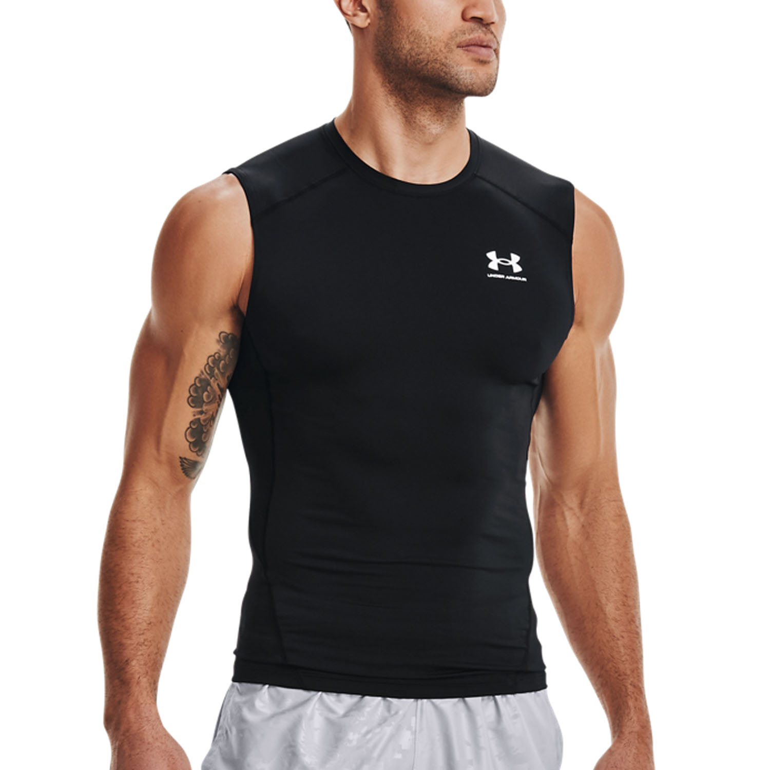 Under Armour HeatGear Compression Top - Black/White